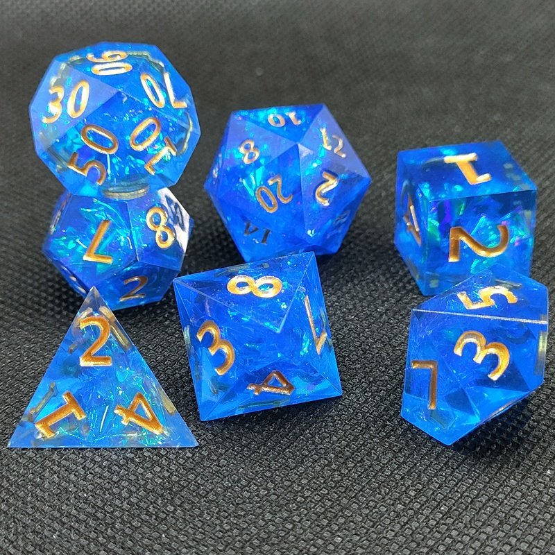 New Upscale Resin Transparent dice Handmade Sharp Resin Dice Tabletop RPG Games D4 D6 D8 D% D10 D12 D20