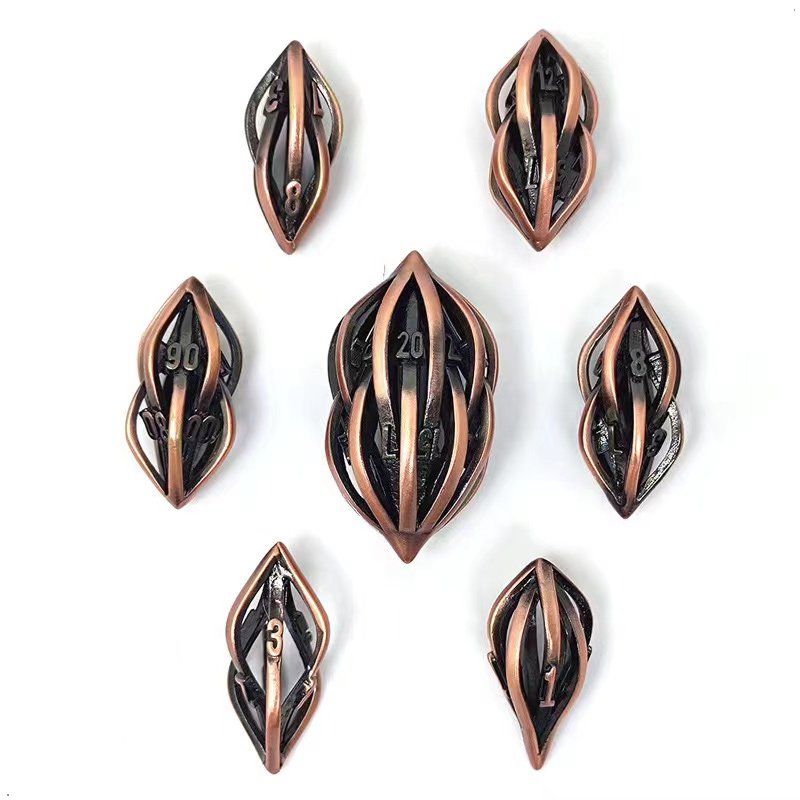 New custom metal melon seed dice chips polyhedral digital board game toys Dungeons and Dragons board game dice