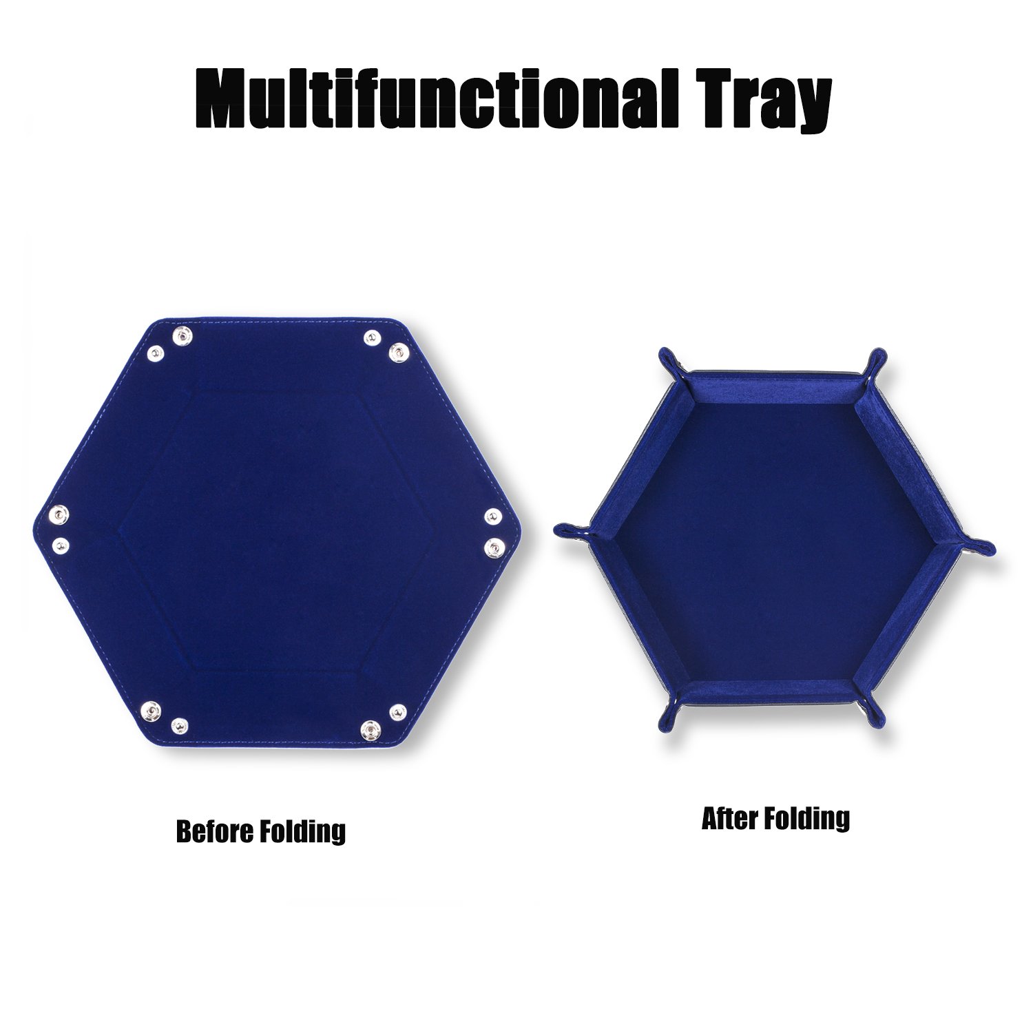 Custom Logo Folding Dice Rolling Tray PU Leather Velvet Portable Foldable Polygon Dice Tray Storage Box for DND Dice Board Games