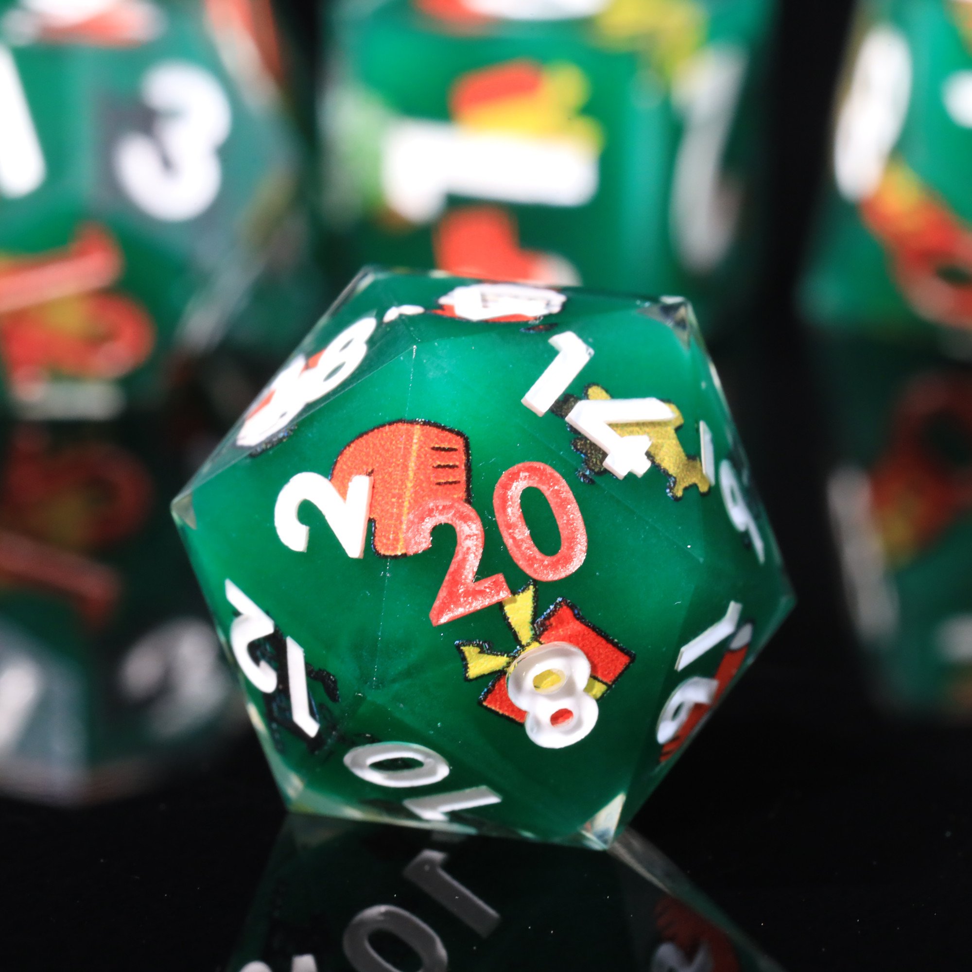 MINI PLANET Pumpkin Spider Christmas Stickers DND Dice Set Wholesale Custom Resin Dice For TRPG Board Game Sharp Polyhedral Dice
