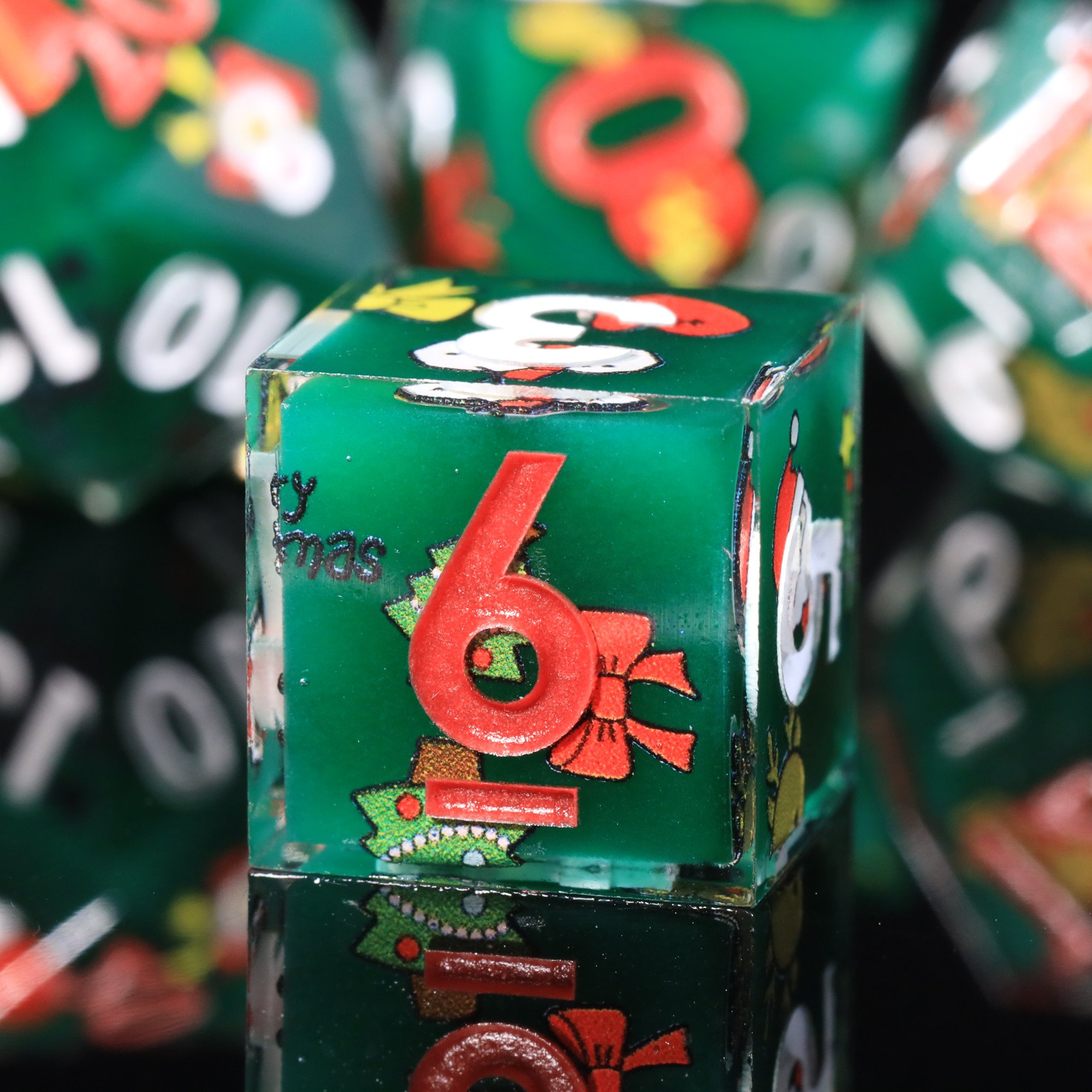 MINI PLANET Pumpkin Spider Christmas Stickers DND Dice Set Wholesale Custom Resin Dice For TRPG Board Game Sharp Polyhedral Dice