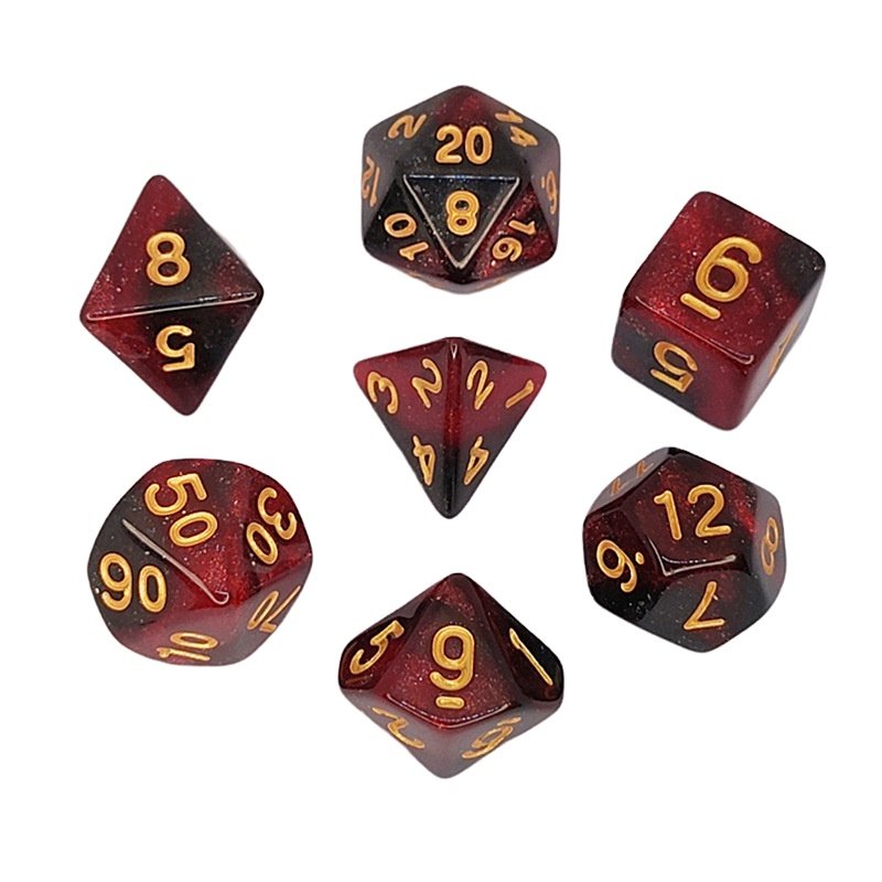 7 Piece Set Starry Galaxy Dice Set RPG DND Dragon and Dungeon Role-Playing Game Dice