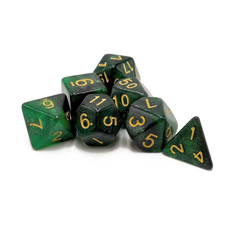 7 Piece Set Starry Galaxy Dice Set RPG DND Dragon and Dungeon Role-Playing Game Dice