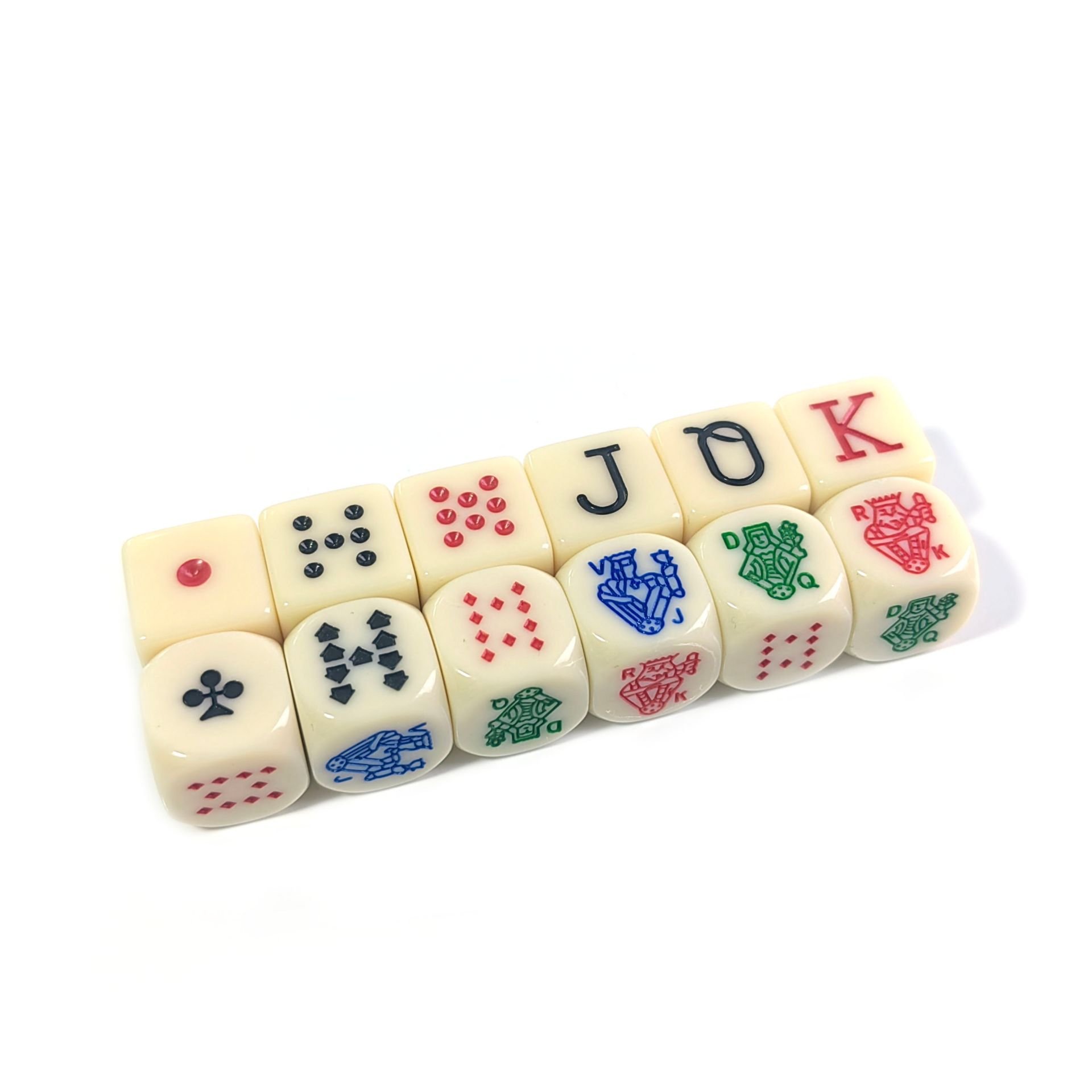 High Quality Board Games Acrylic round Poker Dice Set Ivory D6 Poker Game Bulk Dice with Custom Logo