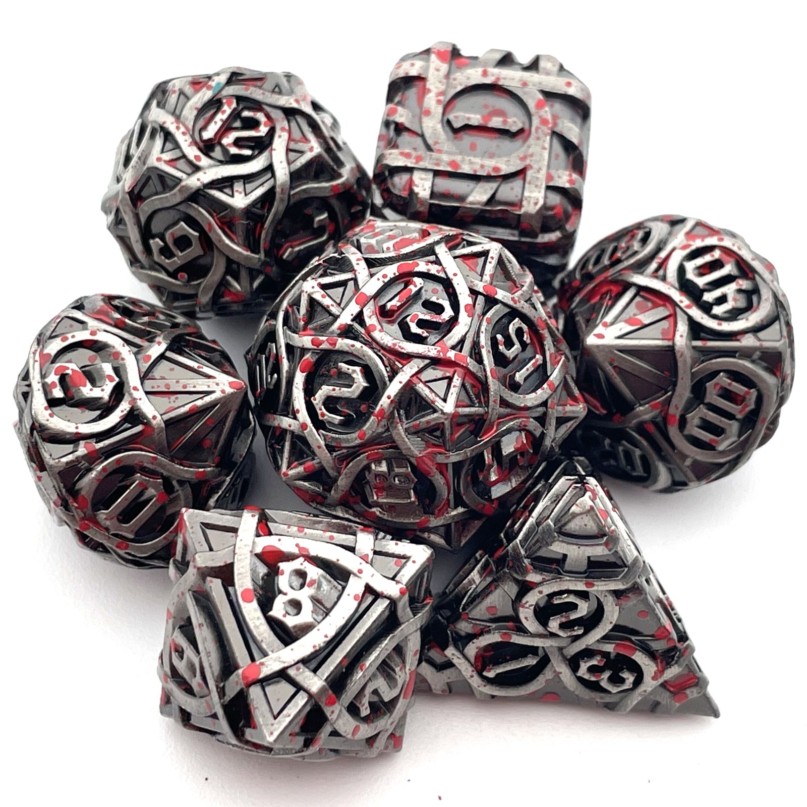 Dungeons & Dragons RPG Board Game Solid Metal Dice Set Customizable Polyhedral Dice for DND Running Group