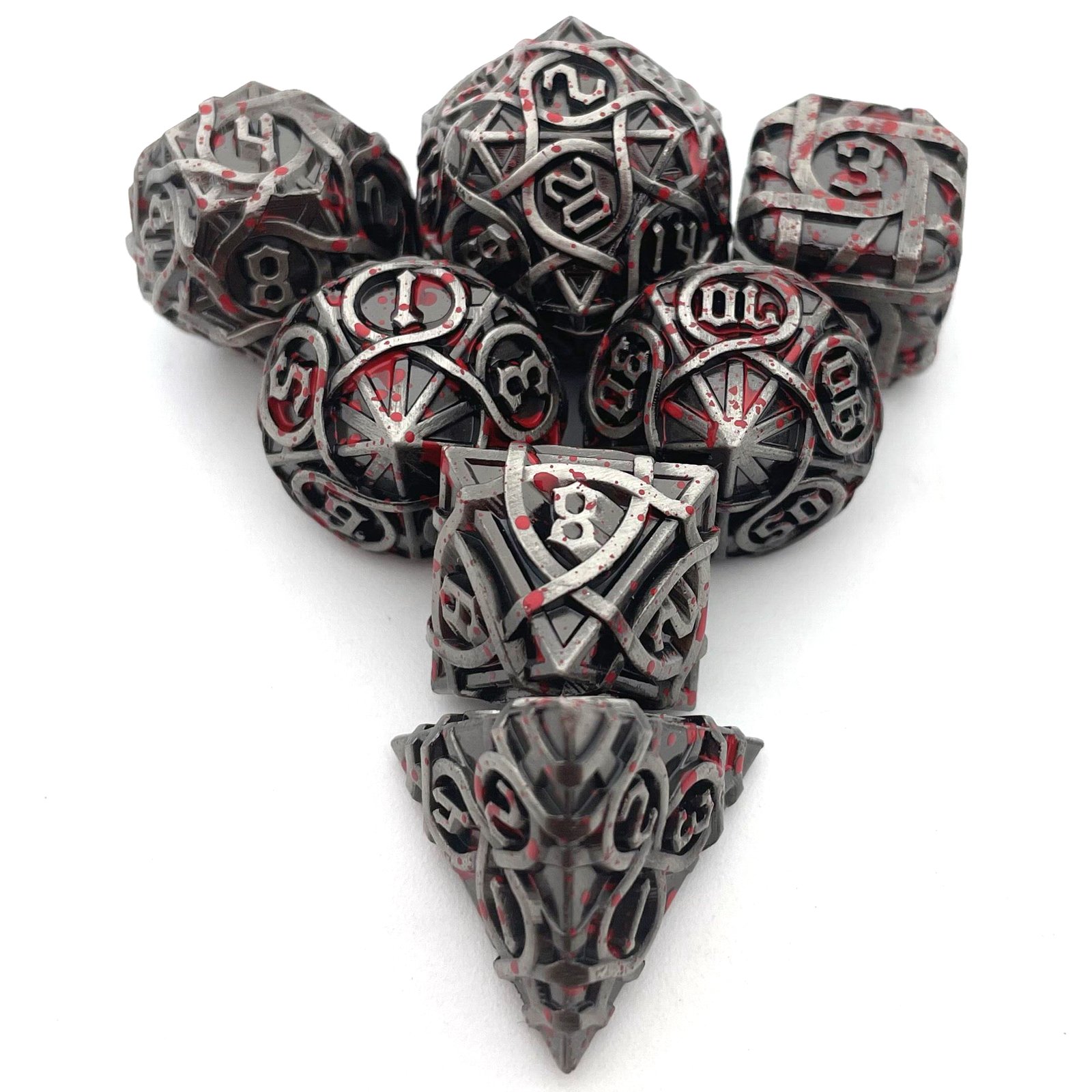 Dungeons & Dragons RPG Board Game Solid Metal Dice Set Customizable Polyhedral Dice for DND Running Group