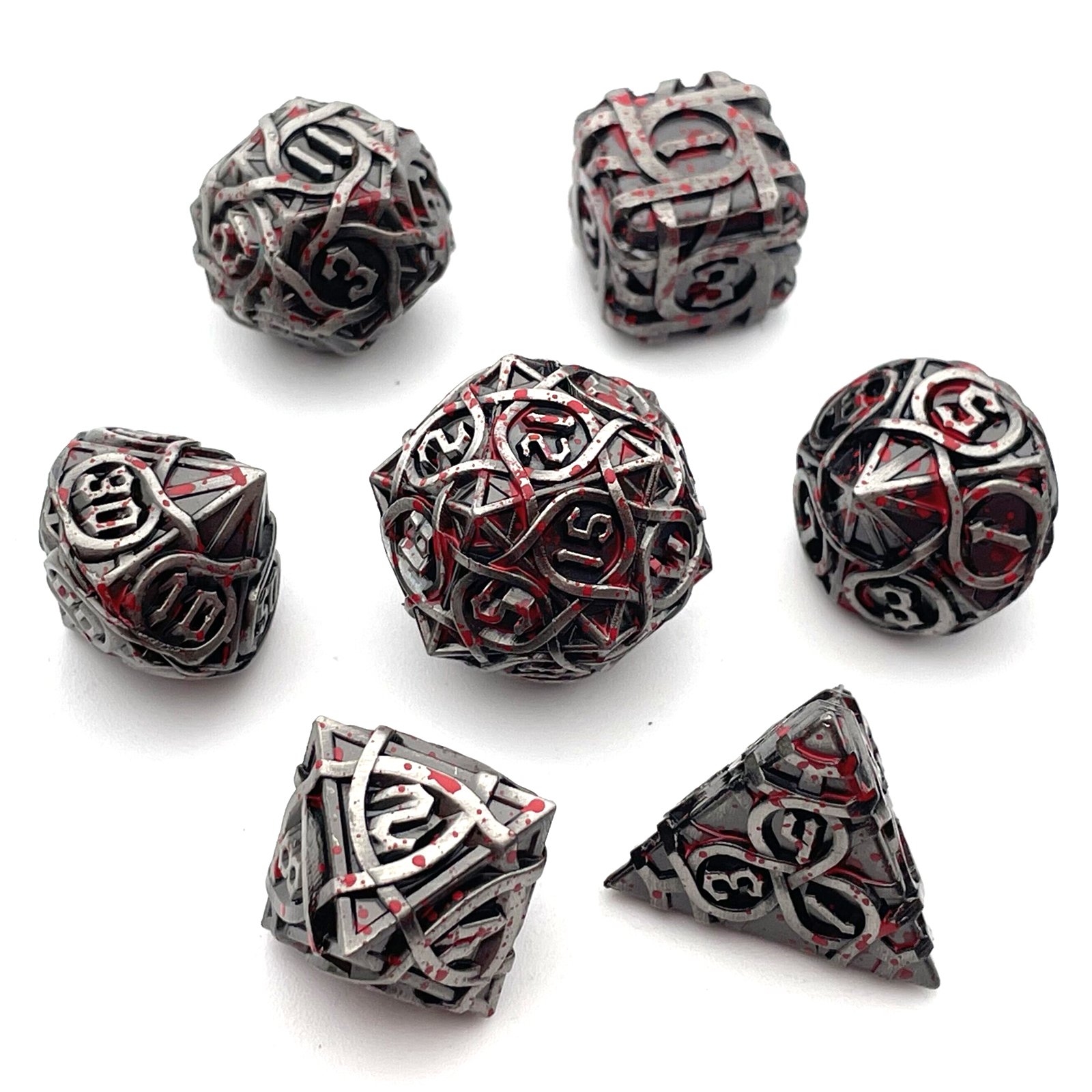 Dungeons & Dragons RPG Board Game Solid Metal Dice Set Customizable Polyhedral Dice for DND Running Group