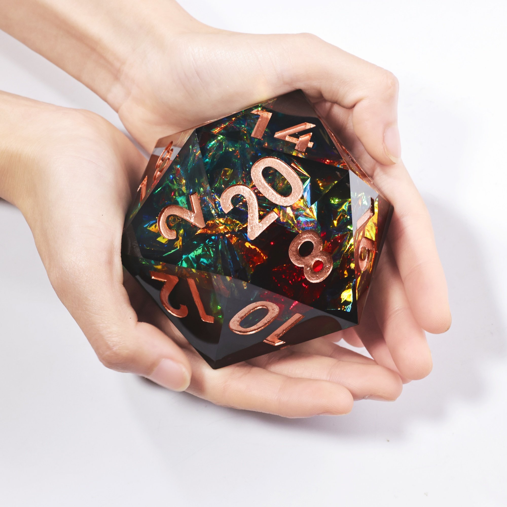 MINI PLANET Custom Resin D20 Dice Set For RPG Liquid Core Dice D20 Wholesale Custom Big Dragon Eye Liquid Core 20 Face Dice DND