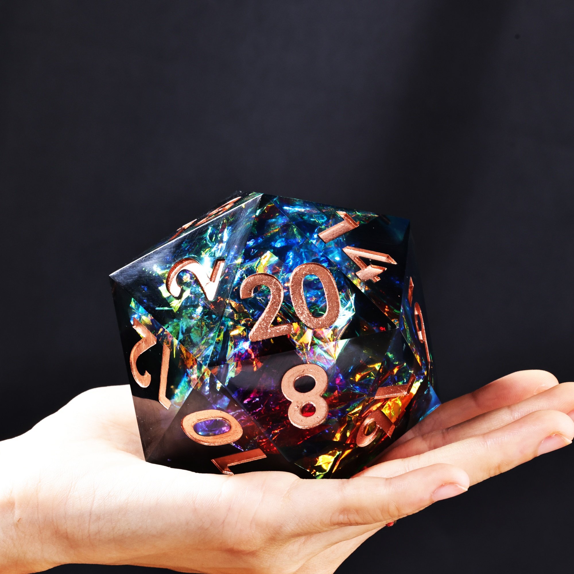 MINI PLANET Custom Resin D20 Dice Set For RPG Liquid Core Dice D20 Wholesale Custom Big Dragon Eye Liquid Core 20 Face Dice DND