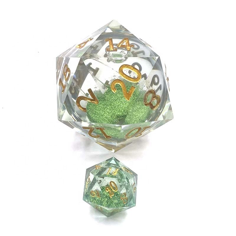 D20 giant 55MM liquid core dice DND RPG dungeon board game role-playing custom logo sharp moving eye dice