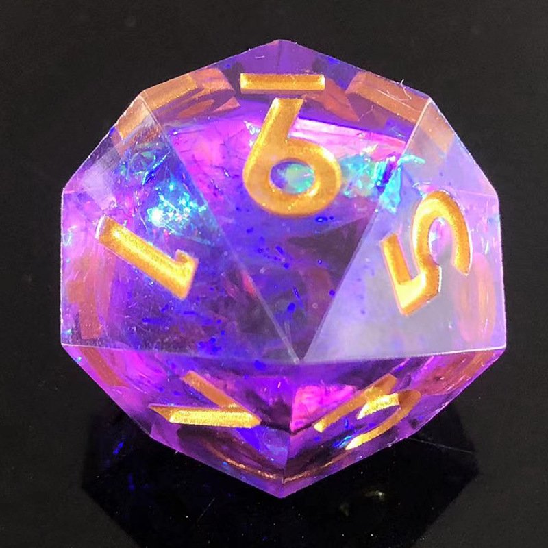 Custom Logo Polyhedral Resin Dice Set For Dnd Rpg Dragon And Dungeons Board Game Role-playing Board Game Dice