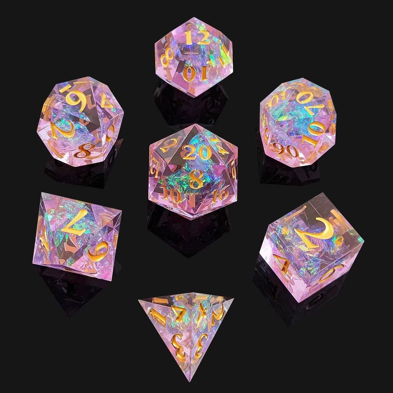 Customizable Dungeons & Dragons TPRG Polyhedron Resin Sharp Dice Wholesale Digital Board Game Targets Polyhedral Shape