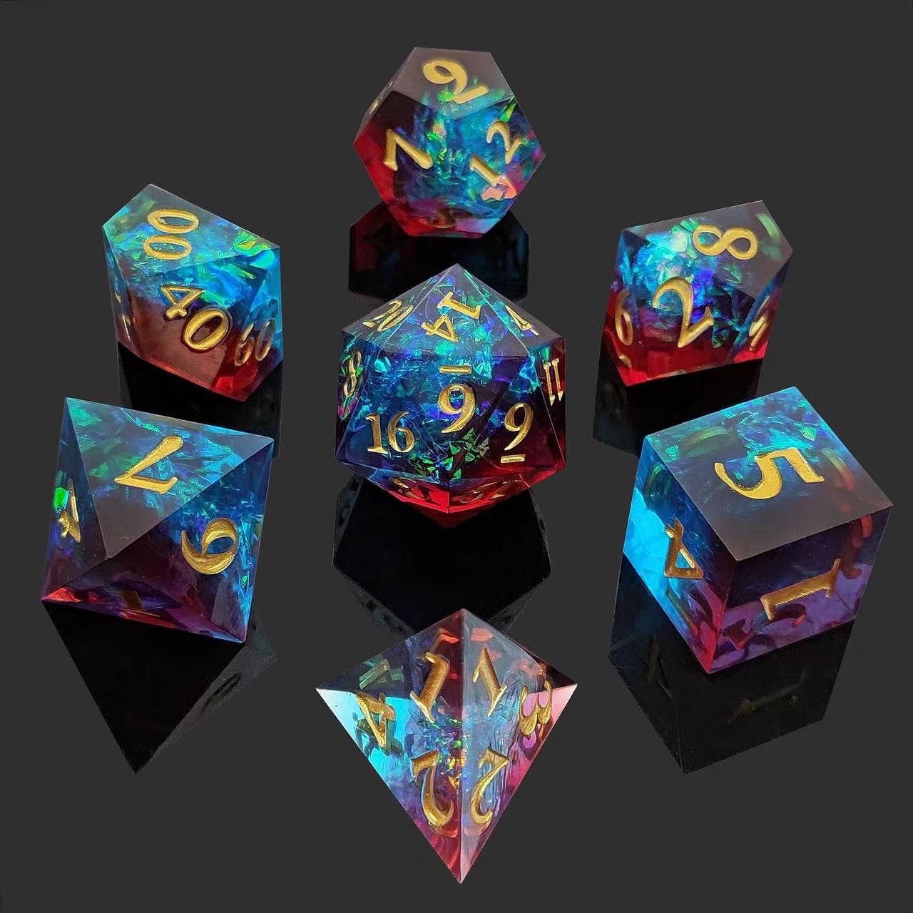 Customizable Dungeons & Dragons TPRG Polyhedron Resin Sharp Dice Wholesale Digital Board Game Targets Polyhedral Shape