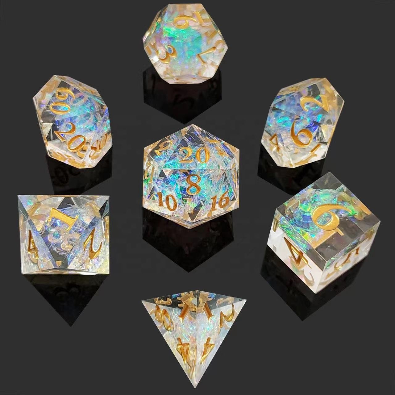 Customizable Dungeons & Dragons TPRG Polyhedron Resin Sharp Dice Wholesale Digital Board Game Targets Polyhedral Shape