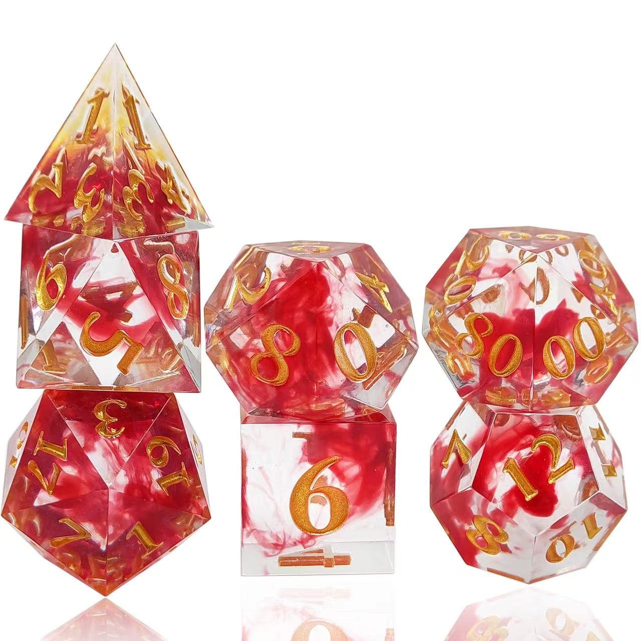 Customizable Dungeons & Dragons TPRG Polyhedron Resin Sharp Dice Wholesale Digital Board Game Targets Polyhedral Shape