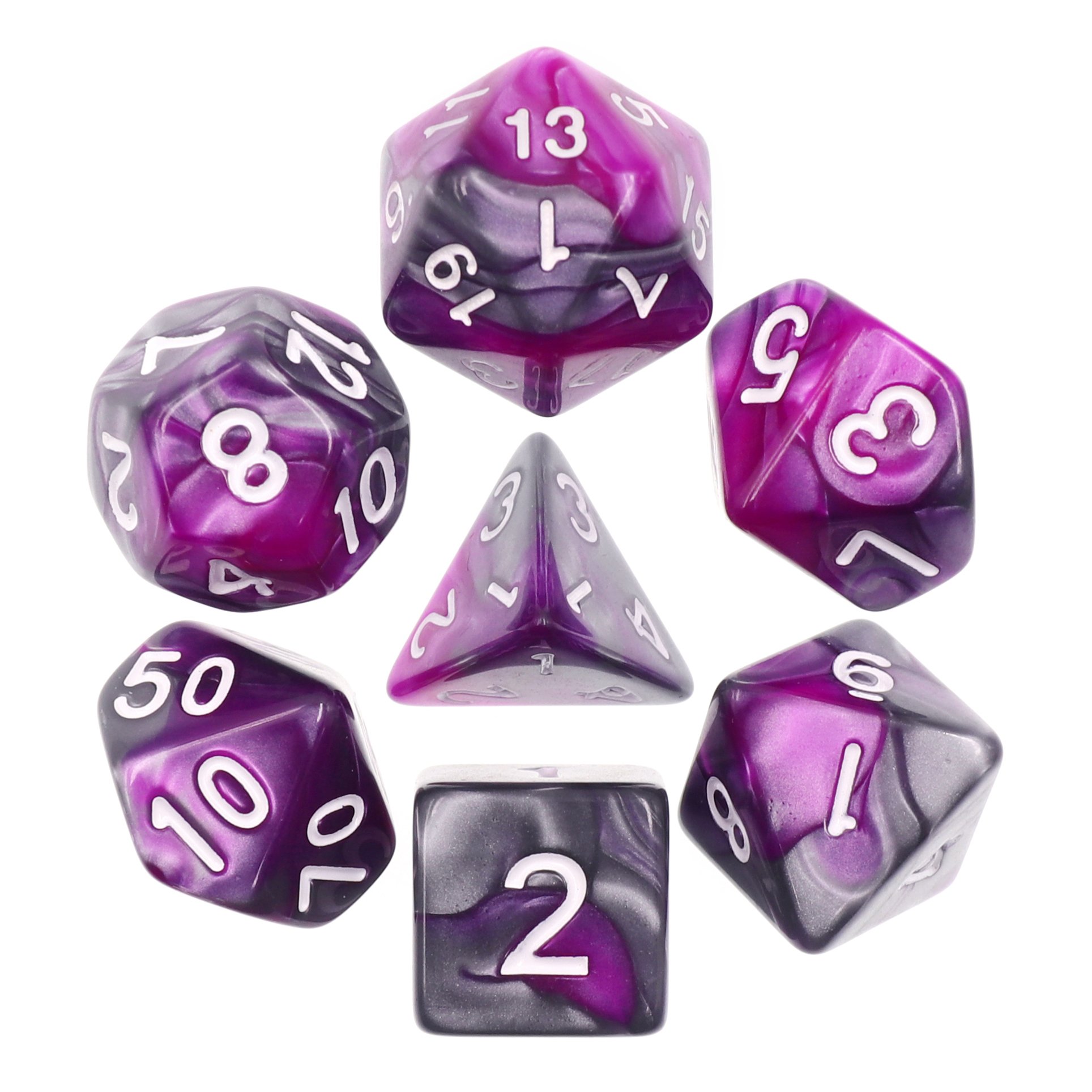 Acrylic Blend Color Glitter Dice DND&RPG Dungeons and Dragons Board Game Dice set