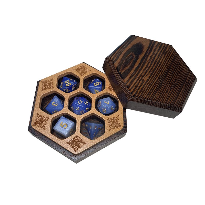 High Quality Dnd Rpg Board Game Wood Dice Boxes With Dungeons And Dragons Dice Wooden Box