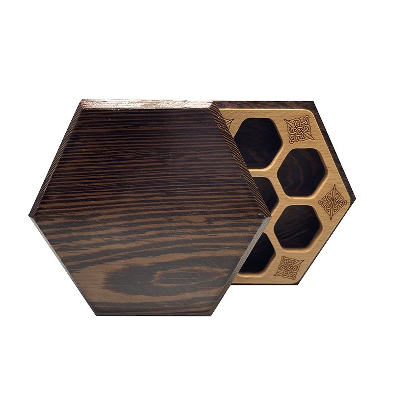 High Quality Dnd Rpg Board Game Wood Dice Boxes With Dungeons And Dragons Dice Wooden Box