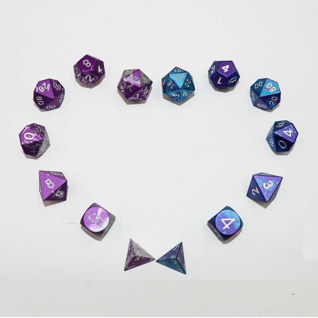 MBWS CNC Machined Double-color Aluminum Polyhedral dice