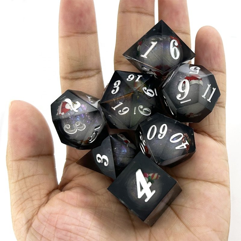 Liquid Core Dice Set DND D20 Resin Polyhedral Set D&D RPG Table Role-Playing Game Dice