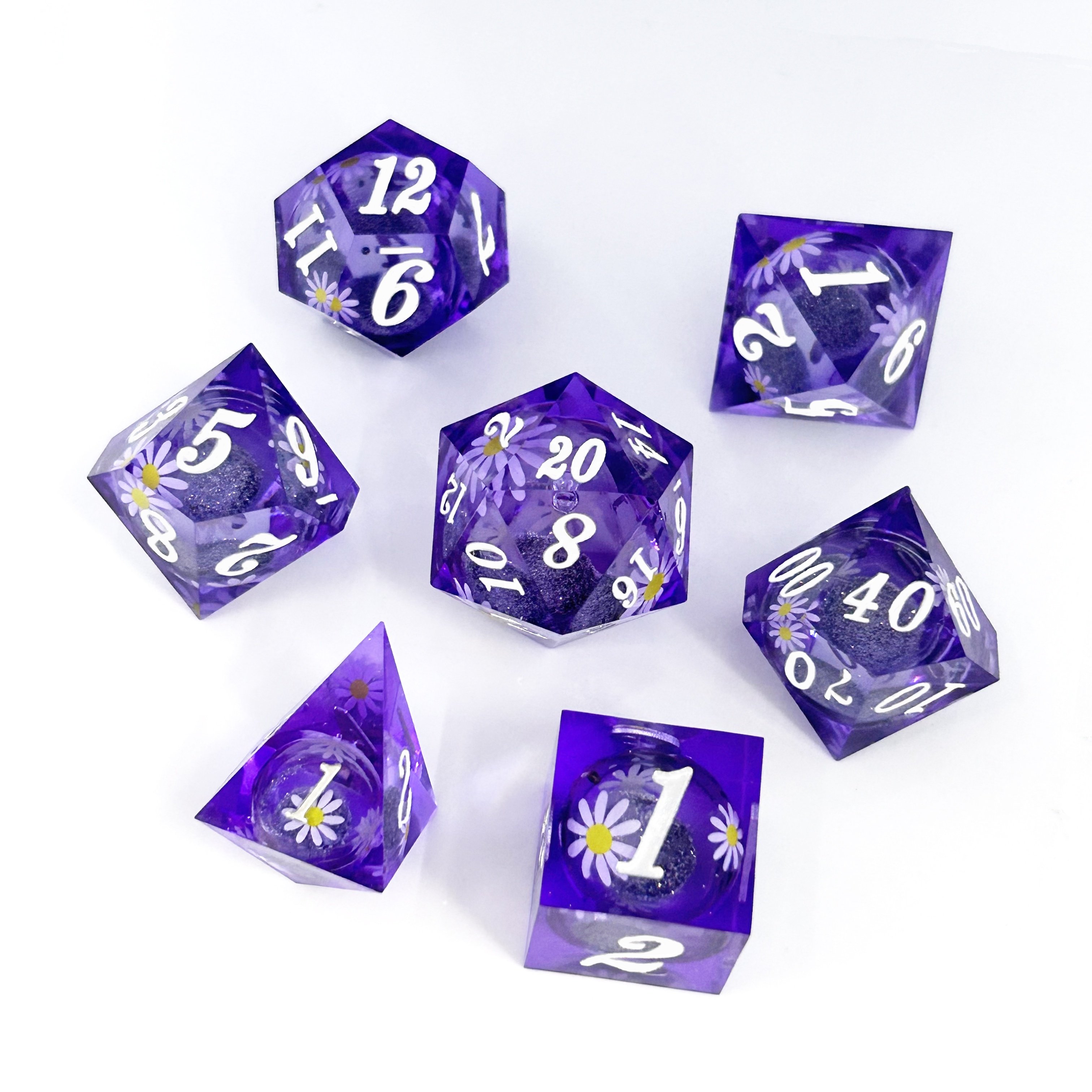 Liquid Core Dice Set DND D20 Resin Polyhedral Set D&D RPG Table Role-Playing Game Dice