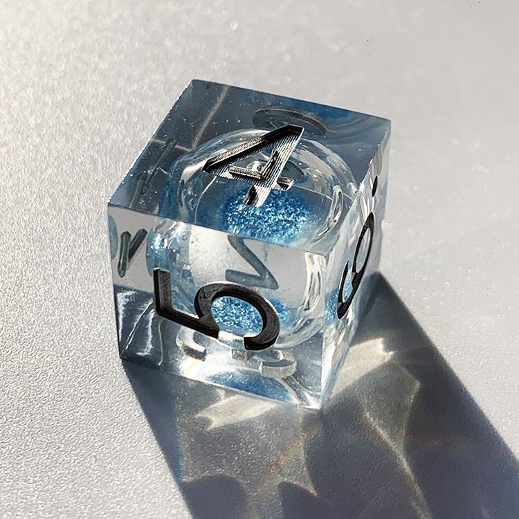 Resin Liquid Core Dice RPG DND Online Games Tabletop Dices Polyhedral Sharp Edge Liquid Core Dice