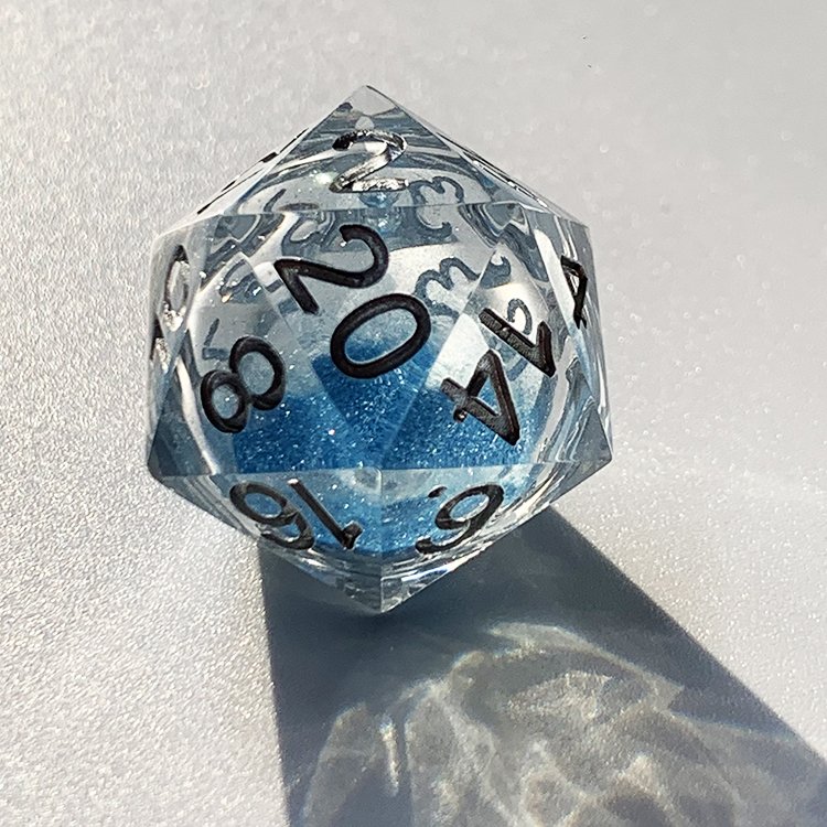 Resin Liquid Core Dice RPG DND Online Games Tabletop Dices Polyhedral Sharp Edge Liquid Core Dice