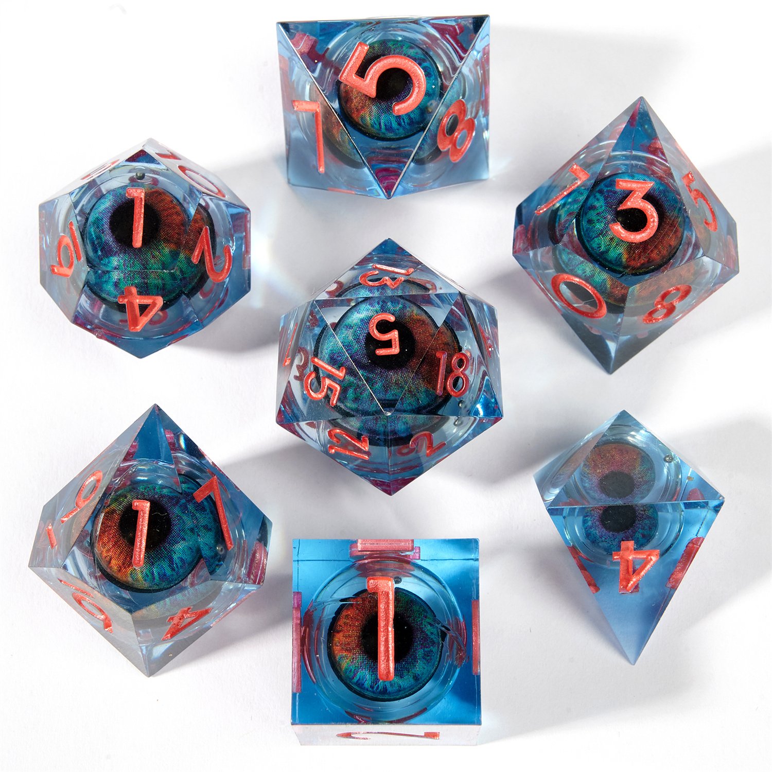 MTG/RPG/Dungeons&Dragons/role-playing Games Liquid Core Dice Set DND 7 Pieces Polyhedral Dice D&D2024 Latest Model