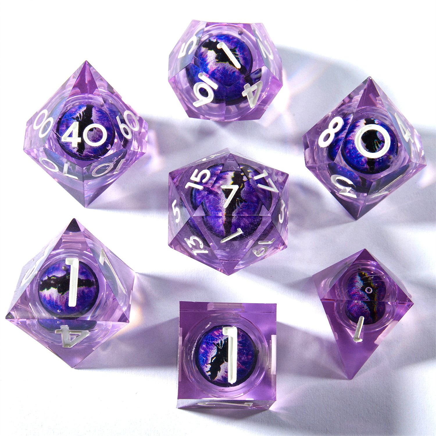 MTG/RPG/Dungeons&Dragons/role-playing Games Liquid Core Dice Set DND 7 Pieces Polyhedral Dice D&D2024 Latest Model