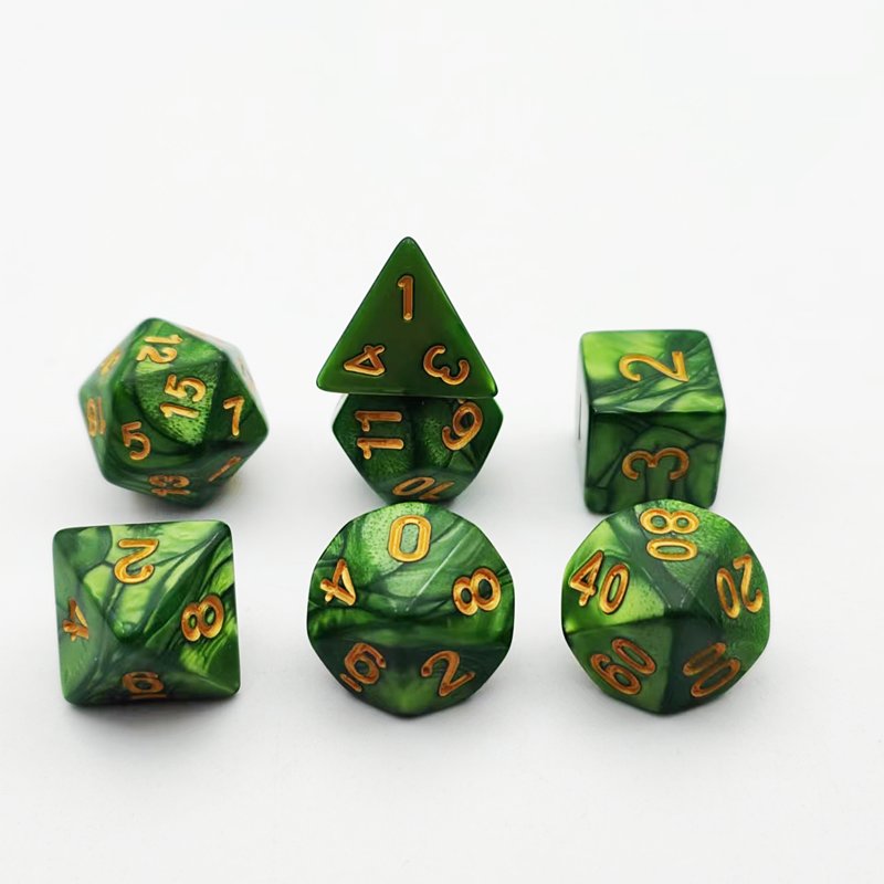 factory customized high quality luxury board game dice personalized polyhedral number acrylic resin adult games dice set