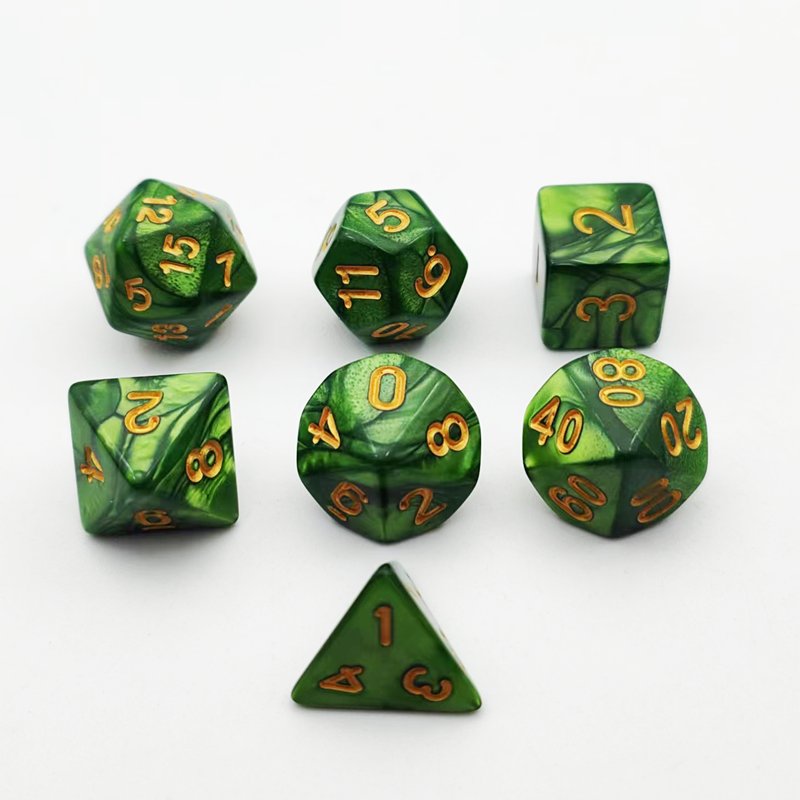 factory customized high quality luxury board game dice personalized polyhedral number acrylic resin adult games dice set