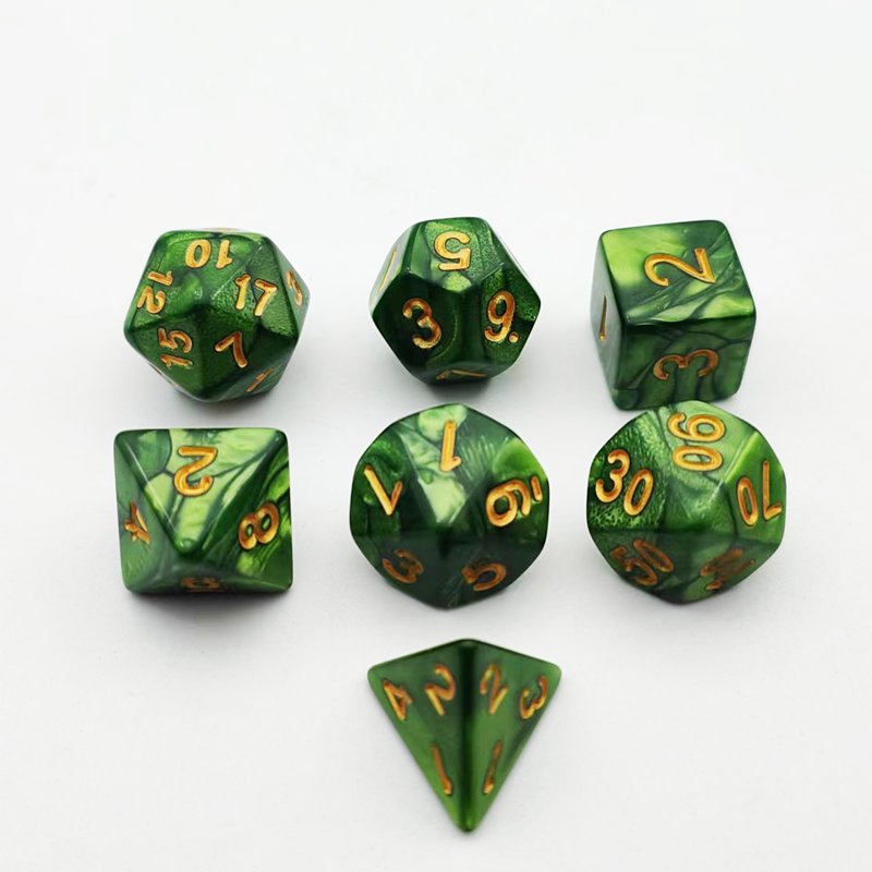 factory customized high quality luxury board game dice personalized polyhedral number acrylic resin adult games dice set