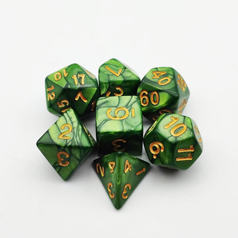 factory customized high quality luxury board game dice personalized polyhedral number acrylic resin adult games dice set