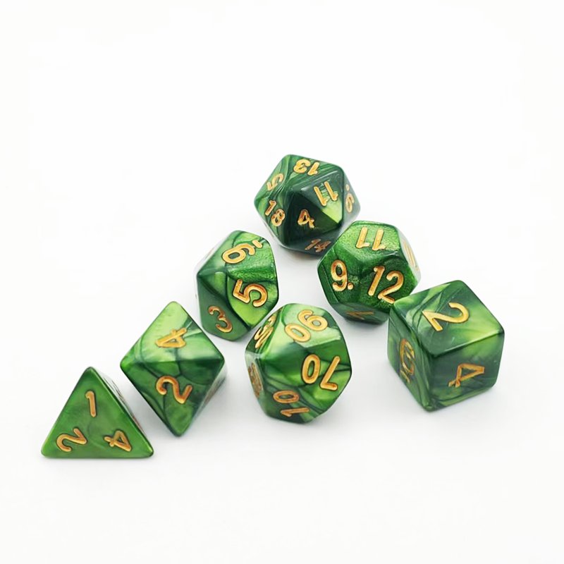 factory customized high quality luxury board game dice personalized polyhedral number acrylic resin adult games dice set