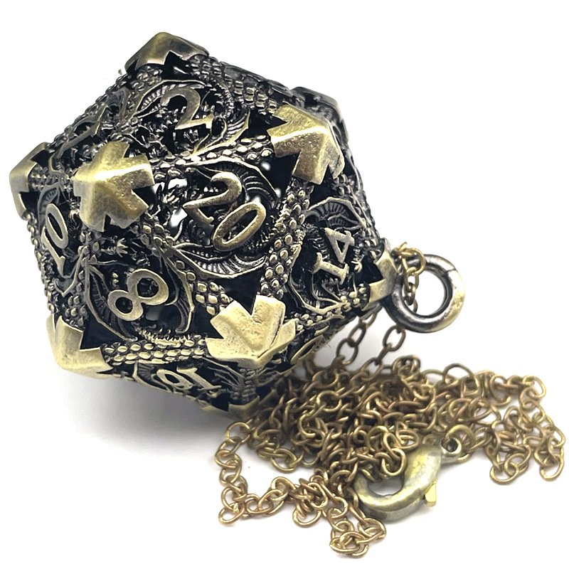 Custom logo D20 Hollow Metal Dice Dungeons & Dragons DND board game dice can be customized