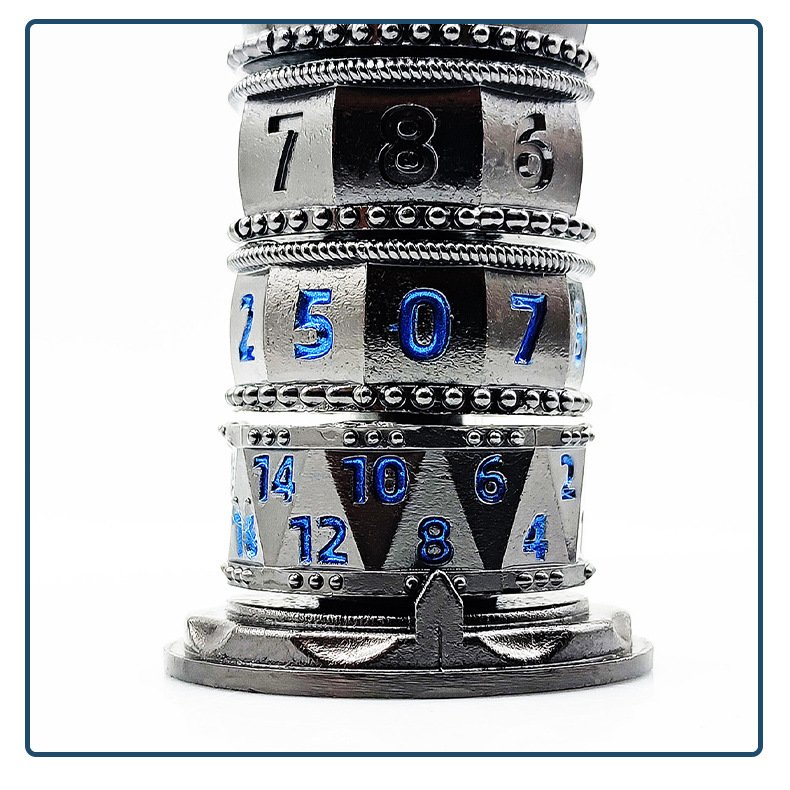 DND 7 in 1 Zinc alloy rotating dice tower metal dice set 5E