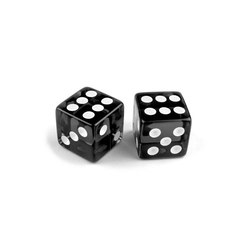 DESKJOY D6 Model Polyhedral Black Dice 16mm Acrylic for Board Games RPG DND with Rounded and Square Shapes Accessory for Gaming