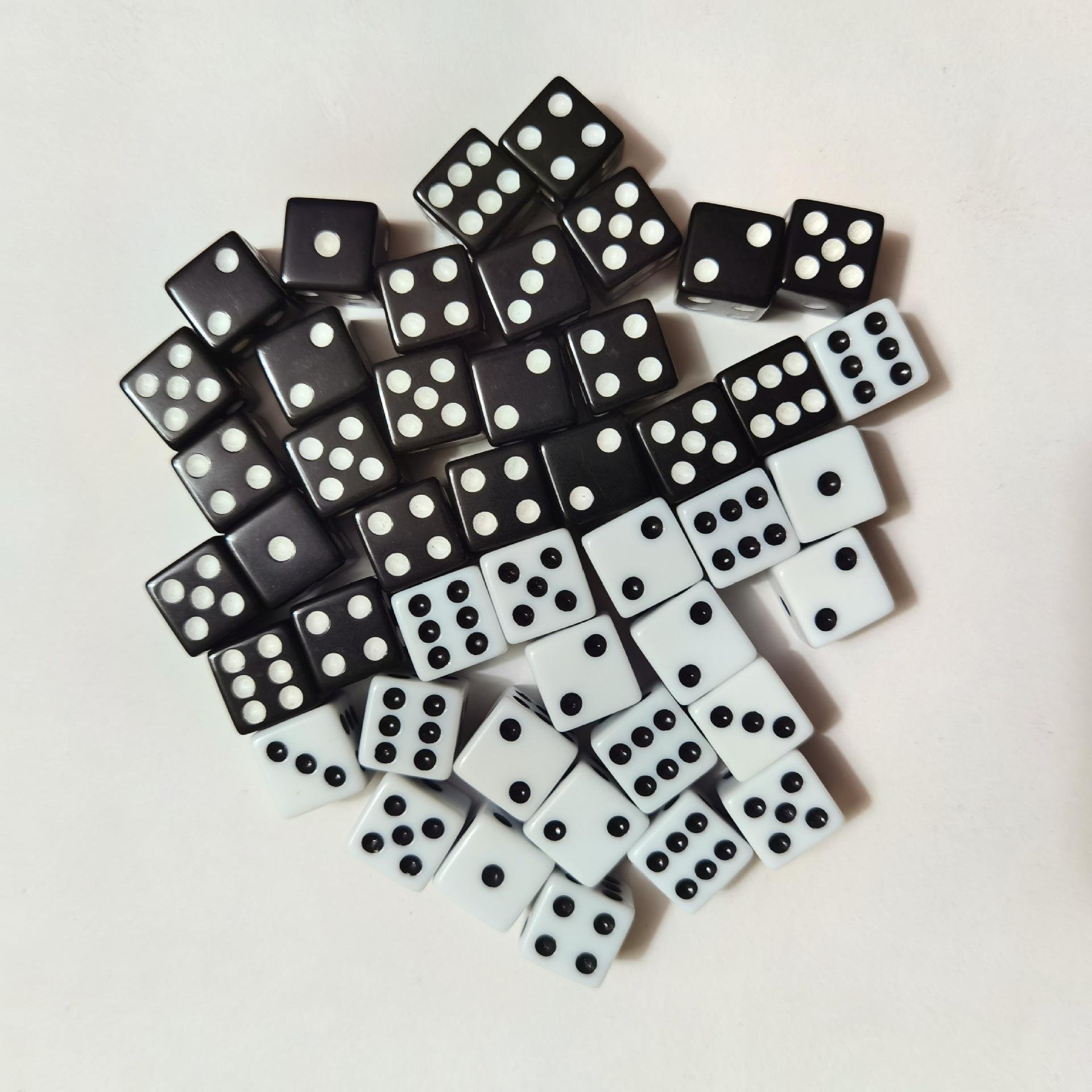 8mm 10mm 12mm 14mm 16mm 19mm 25mm D6 square corner white black dice custom manufacturers casino rpg custom dice