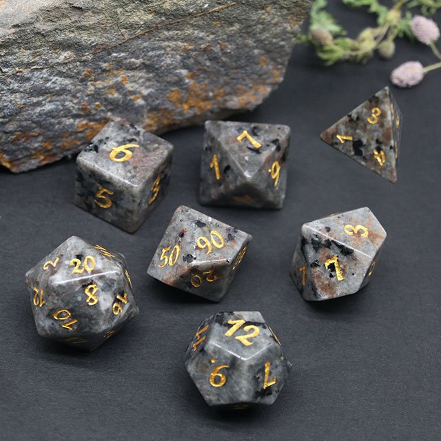 Handmade Dice DND Dice Set Sharp Edge Natural Stone Gem Dragon Dice For Dungeons and Dragons Role Playing Games