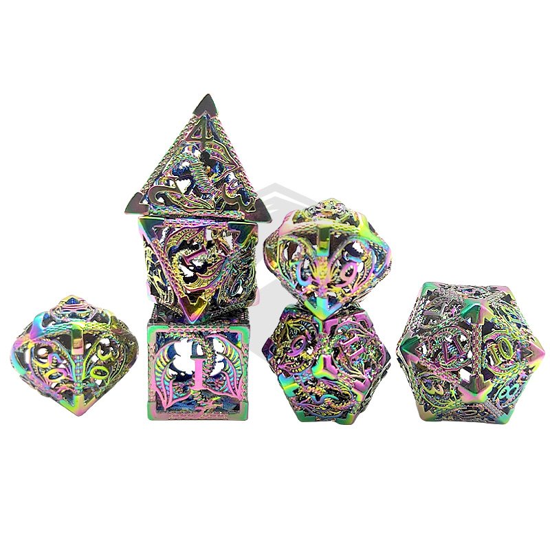 High Quality DND Metal Dice Set Custom Premium Colorful Polyhedral Dice RPG Dice Set For Role Playing Games Board Games