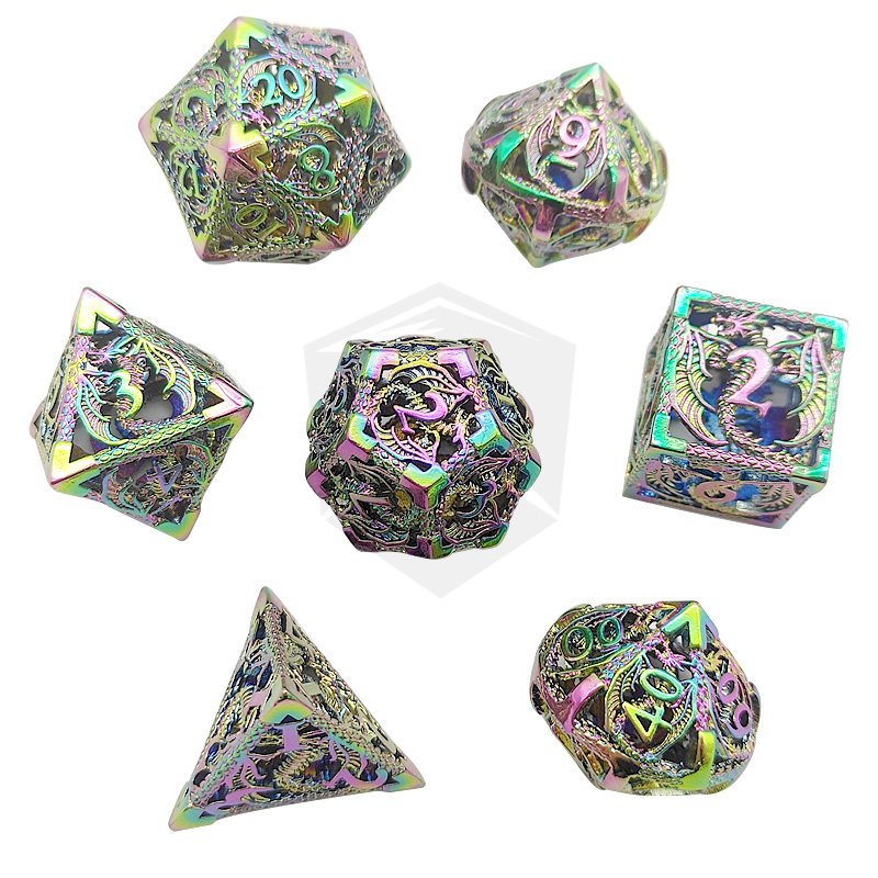 High Quality DND Metal Dice Set Custom Premium Colorful Polyhedral Dice RPG Dice Set For Role Playing Games Board Games