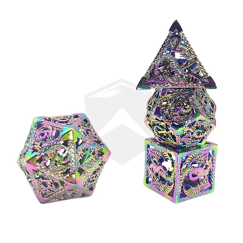 High Quality DND Metal Dice Set Custom Premium Colorful Polyhedral Dice RPG Dice Set For Role Playing Games Board Games
