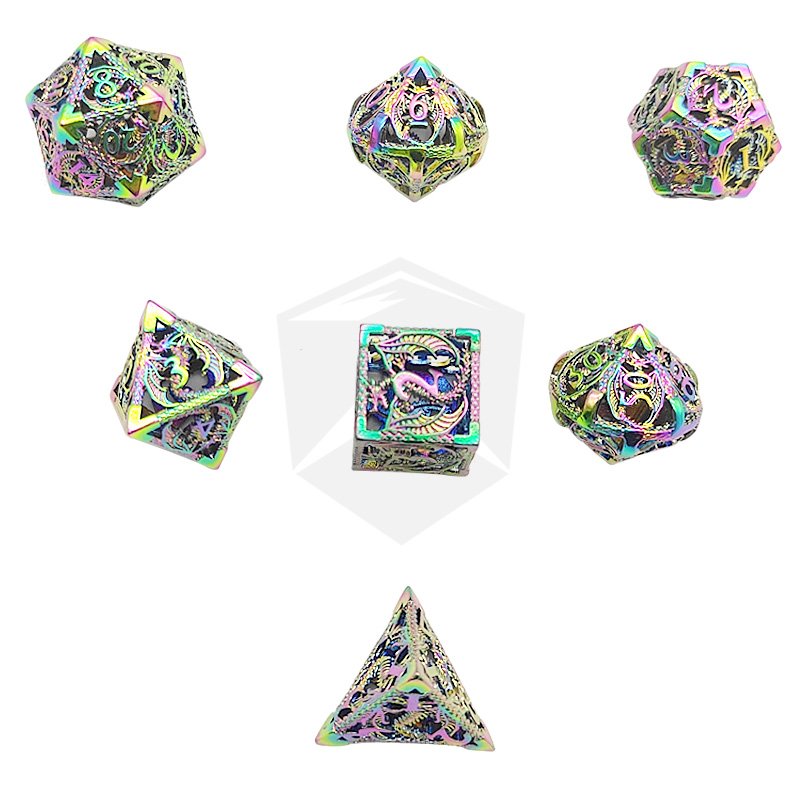 High Quality DND Metal Dice Set Custom Premium Colorful Polyhedral Dice RPG Dice Set For Role Playing Games Board Games