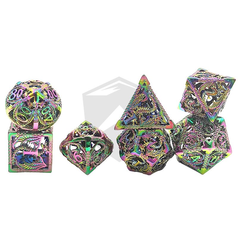 High Quality DND Metal Dice Set Custom Premium Colorful Polyhedral Dice RPG Dice Set For Role Playing Games Board Games