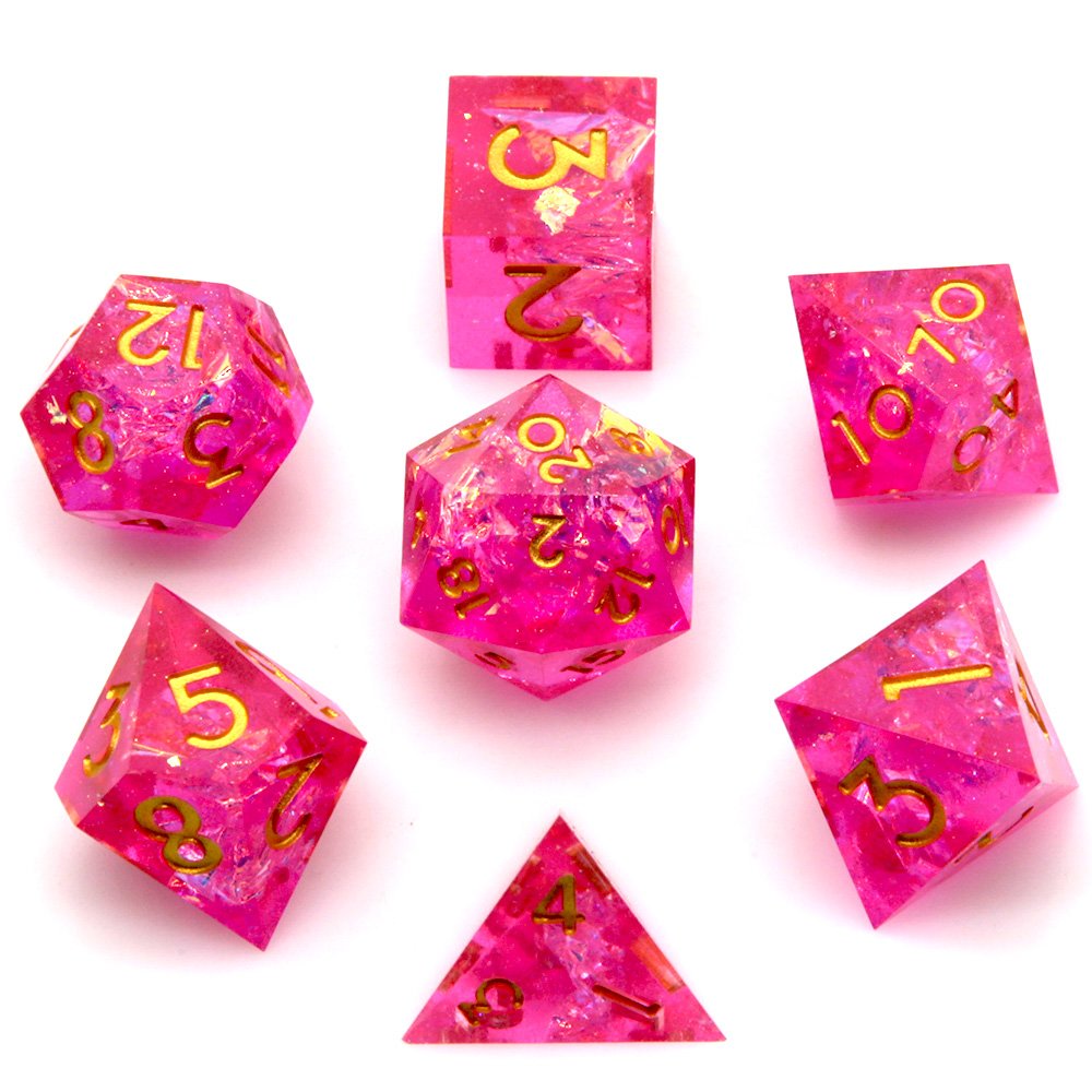 Costom Factory Wholesale Sharp Edge Dice Resin Blend Color Personalized Dice For Dnd Rpg Mtg Purple Dungeons And Dragons