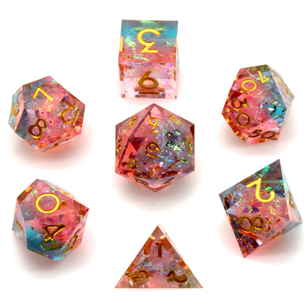 Costom Factory Wholesale Sharp Edge Dice Resin Blend Color Personalized Dice For Dnd Rpg Mtg Purple Dungeons And Dragons