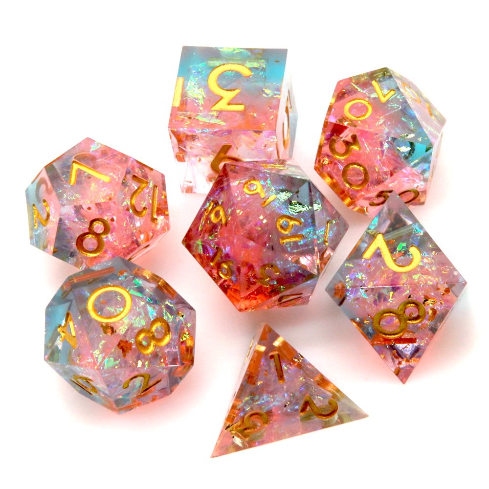 Costom Factory Wholesale Sharp Edge Dice Resin Blend Color Personalized Dice For Dnd Rpg Mtg Purple Dungeons And Dragons
