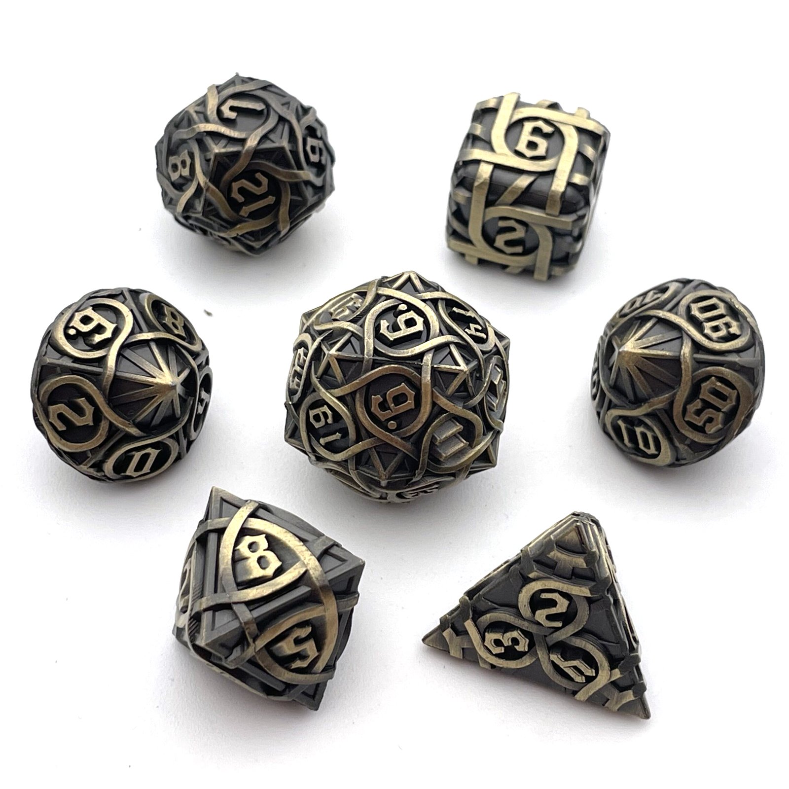 Polyhedral digital metal solid Zongzi dice set DND Dungeons & Dragons RPG board game dice support customization