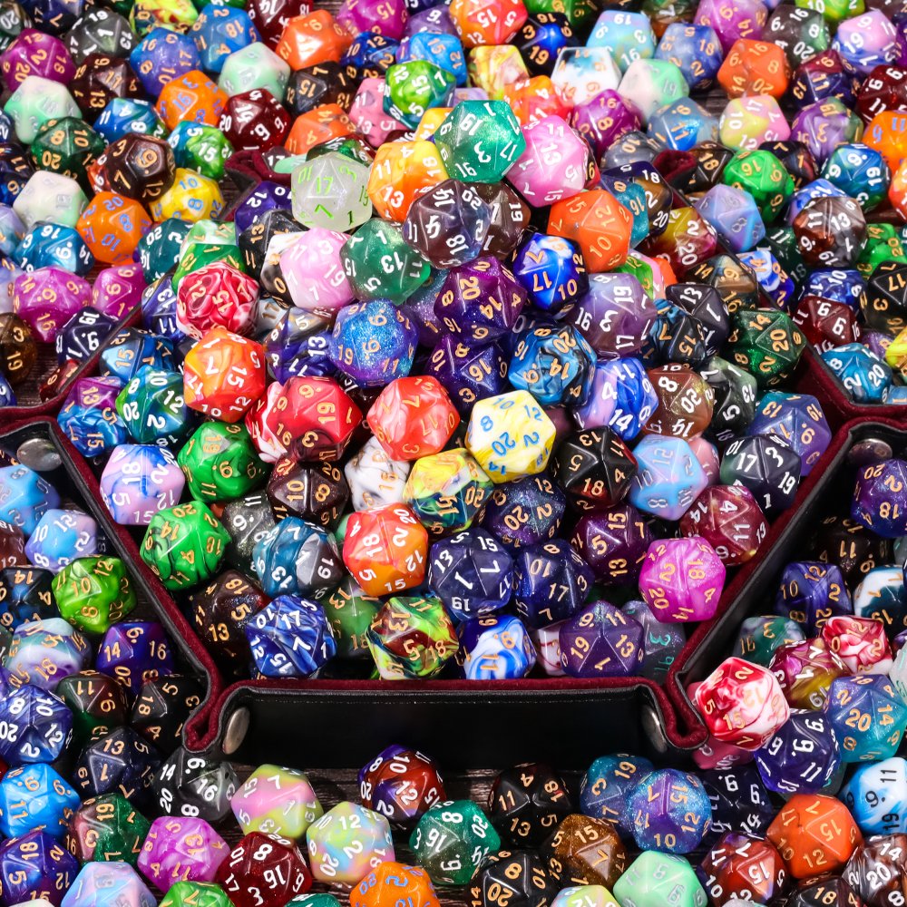 D20 sided polyhedral acrylic Loose DND dice set Blend Aurora Bulk Dice for board Entertainment game