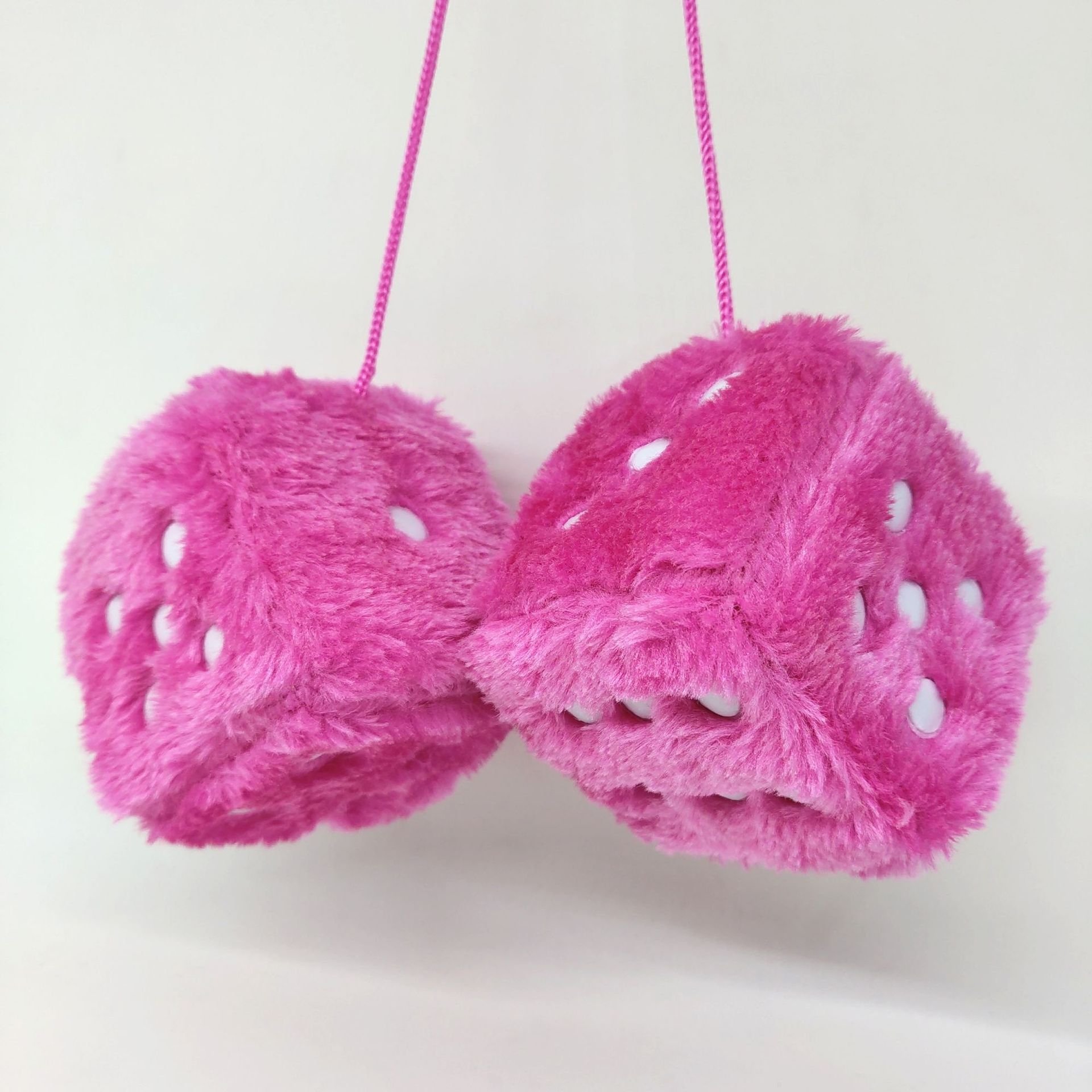 Product Factory Supplier Plush Toys Dice Fuzzy Plush Dice Keychain Plush Dice